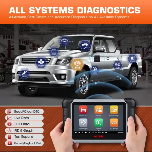 Autel Scanner MaxiCOM MK808BT PRO, 2023 OS 11 Real Bidirectional Diagnostic Tool Up of MK808BT MK808S MaxiCheck MX808S, BT Ver. of MX900, 28+ Reset, OE All Systems Scan 2.0, FCA AutoAuth, Battery Test