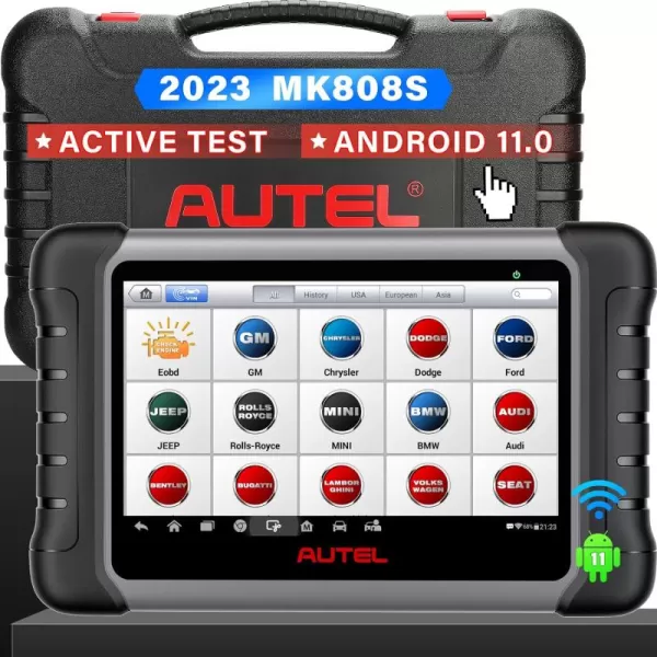 Autel Scanner MaxiCOM MK808S: 2023 Bidirectional Tool as MK808BT Pro MX808S, Updated of MaxiCheck MK808 M808Z, 28+ Service, Active Test, All System Diagnosis, Injector Coding, FCA Autoauth Android 11