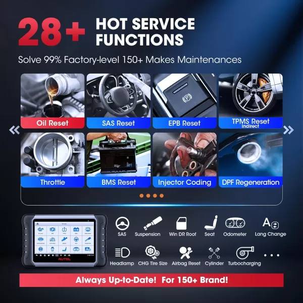 Autel Scanner MaxiCOM MK808S: 2023 Bidirectional Tool as MK808BT Pro MX808S, Updated of MaxiCheck MK808 M808Z, 28+ Service, Active Test, All System Diagnosis, Injector Coding, FCA Autoauth Android 11
