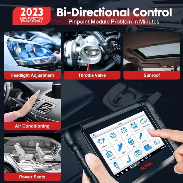 Autel Scanner MaxiCOM MK808Z: Android 11 Based Bi-Directional Control Scan Tool, 28+ Services, 2023 Upgraded of MK808/MX808, All System Diagnostics, FCA Auto Auth, ABS Bleed, Injector Coding