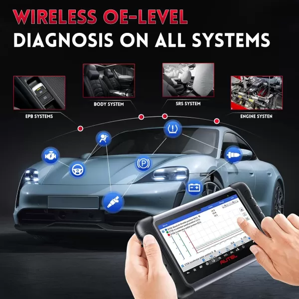 Autel Scanner MaxiCOM MK808Z-BT: Same As MK808BT Pro, 2023 Android 11 Bi-Directional Control Scan Tool, Upgraded of MK808BT/MK808S, 28+ Services, All Systems Diagnosis, FCA Auto Auth, Support BT506