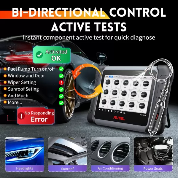 Autel Scanner MaxiCOM MK808Z with 60$ MV108: Android 11 Based Bi-Directional Control Scan Tool, 28+ Services, 2023 Upgraded of MK808/MX808, All System Diagnostics, FCA Auto Auth, Injector Coding