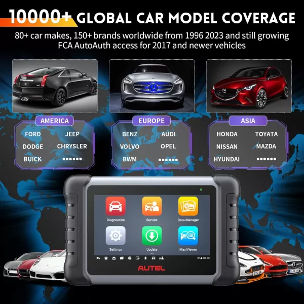 Autel Scanner MaxiCOM MK808Z with 60$ MV108: Android 11 Based Bi-Directional Control Scan Tool, 28+ Services, 2023 Upgraded of MK808/MX808, All System Diagnostics, FCA Auto Auth, Injector Coding