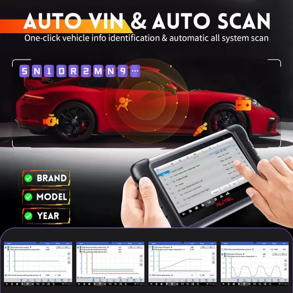 Autel Scanner MaxiCOM MK808Z with 60$ MV108: Android 11 Based Bi-Directional Control Scan Tool, 28+ Services, 2023 Upgraded of MK808/MX808, All System Diagnostics, FCA Auto Auth, Injector Coding