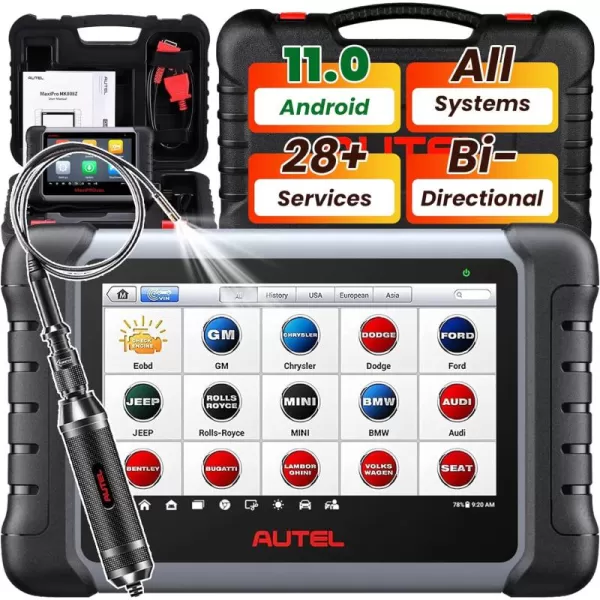 Autel Scanner MaxiCOM MK808Z with 60$ MV108: Android 11 Based Bi-Directional Control Scan Tool, 28+ Services, 2023 Upgraded of MK808/MX808, All System Diagnostics, FCA Auto Auth, Injector Coding