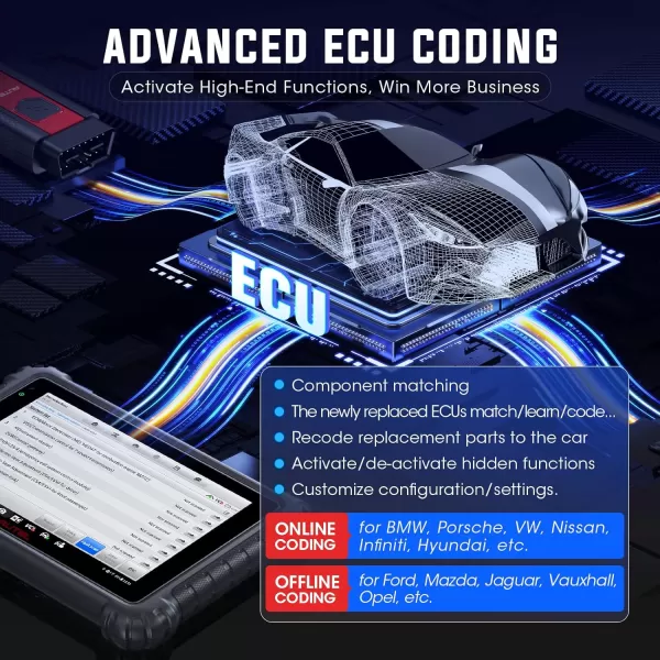 Autel Scanner MaxiCOM MK906 Pro: 2023 Android 10 Upgrade of MS906 PRO, Advanced ECU Coding 36+ Services, 3000+ Bi-Directional, Auto Scan 2.0 Upgrade of MK908S MS906BT MK906BT Work with MV105S/BT506