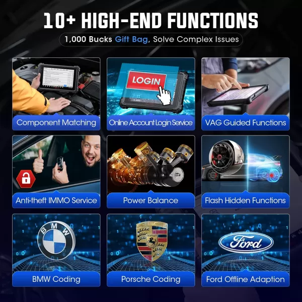 Autel Scanner MaxiCOM MK906 Pro: 2023 Android 10 Upgrade of MS906 PRO, Advanced ECU Coding 36+ Services, 3000+ Bi-Directional, Auto Scan 2.0 Upgrade of MK908S MS906BT MK906BT Work with MV105S/BT506
