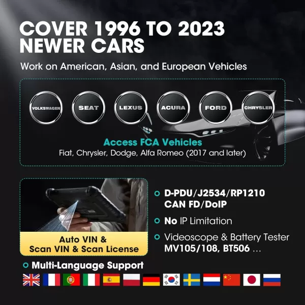 Autel Scanner MaxiCOM Ultra Lite, 2023 Upgrade of Maxisys Ultra/MS919 with 2-Year Update, Intelligent Diagnostic Scan Tool with Topology Map ECU Programming &amp; Coding, Active Test 40+ Service