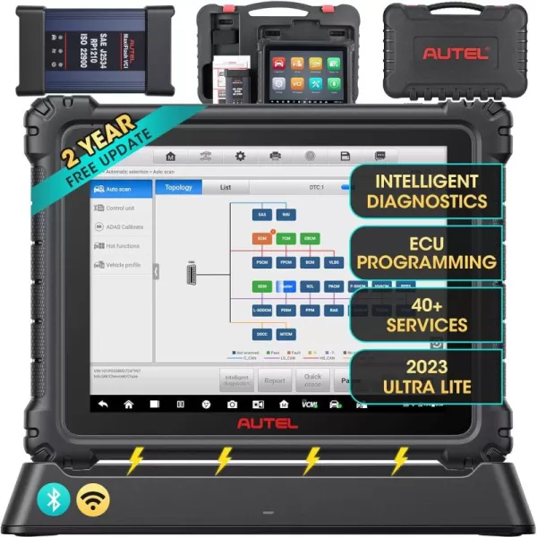 Autel Scanner MaxiCOM Ultra Lite, 2023 Upgrade of Maxisys Ultra/MS919 with 2-Year Update, Intelligent Diagnostic Scan Tool with Topology Map ECU Programming &amp; Coding, Active Test 40+ Service