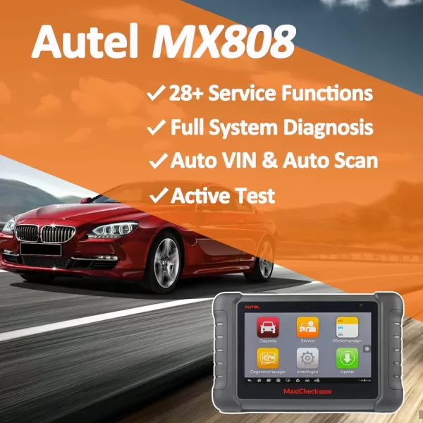 Autel Scanner MaxiCheck MX808 OBD2 All System Diagnostic Scanner, 2023 Bi-Directional Scan Tool, 2 Years Free Update, 28+ Services, FCA Autoauth, Same as MaxiCOM MK808, Work with MV105 MV108