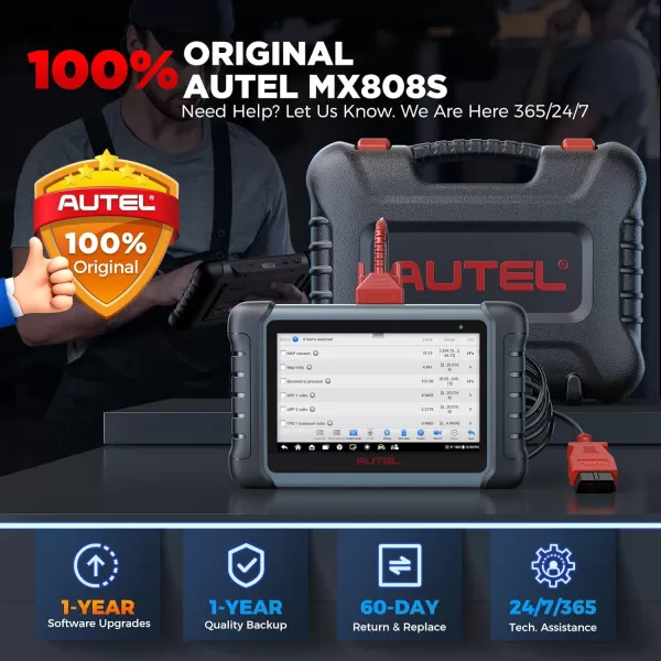 Autel Scanner MaxiCheck MX808S 2023, Android 11, 2023 Same as MaxiCOM MK808S/ MK808Z, Updated of MK808 MX808, Bidirectional Control Scan Tool, Active Tests, 28+ Services, OE All Systems, FCA AutoAuth