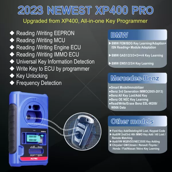 Autel Scanner MaxiIM IM608 PRO II, 2023 New Ver. IMMO&amp;Key Fob Programming Tool, with XP400 Pro, 38+ Services, Bi-Directional Control, Key Fob Programmer Advanced ECU Coding,FCA SGW,Better IM508S KM100