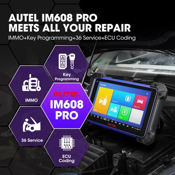 Autel Scanner MaxiIM IM608 PRO key fob programmer, Boosted Autel IM508 IM608 IMMO TOOL, Bi directional Scan Tool, 2YearsFreeUpdate, Valued $1316 XP400Pro, IMKPA, GBOX2, APB112, ECU Coding, 38+ Service