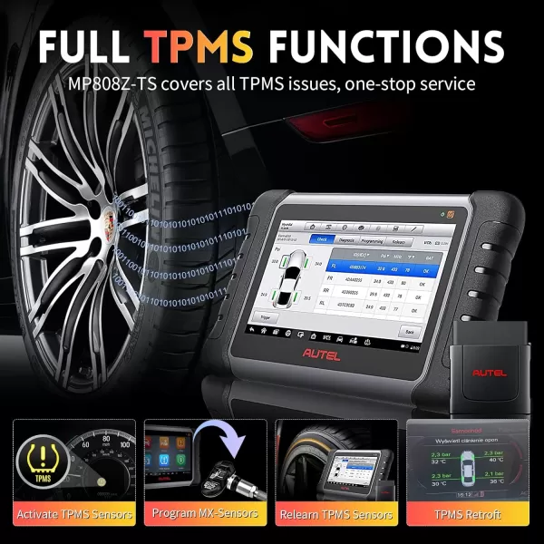 Autel Scanner MaxiPRO MP808Z-TS : Android 11 Based Bi-Directional Control Scan Tool, 2023 Upgraded of MP808TS/MP808BT, ECU Coding, Full TPMS, All System Diagnosis, FCA Auto Auth: Android 11 Based Bi-Directional Control Scan Tool, 2023 Upgraded of MP808TS/MP808BT, ECU Coding, Full TPMS, All System Diagnosis, FCA Auto Auth)