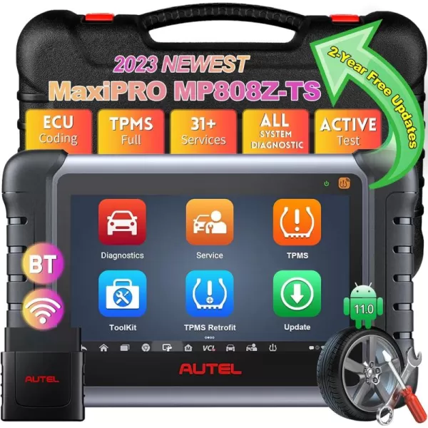 Autel Scanner MaxiPRO MP808Z-TS : Android 11 Based Bi-Directional Control Scan Tool, 2023 Upgraded of MP808TS/MP808BT, ECU Coding, Full TPMS, All System Diagnosis, FCA Auto Auth: Android 11 Based Bi-Directional Control Scan Tool, 2023 Upgraded of MP808TS/MP808BT, ECU Coding, Full TPMS, All System Diagnosis, FCA Auto Auth)