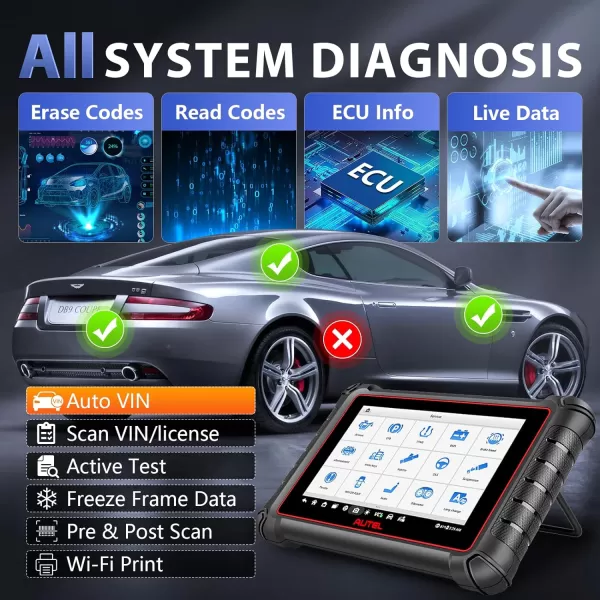Autel Scanner MaxiPro MP900Z-BT with 60$ MV108, 2023 Upgraded of MP808S/MS906BT, Android 11 ECU Coding Scan Tool, Bi-Directional Scanner with 40+ Services, Full System OBD2 Scanner Support CAN FD/DoIP