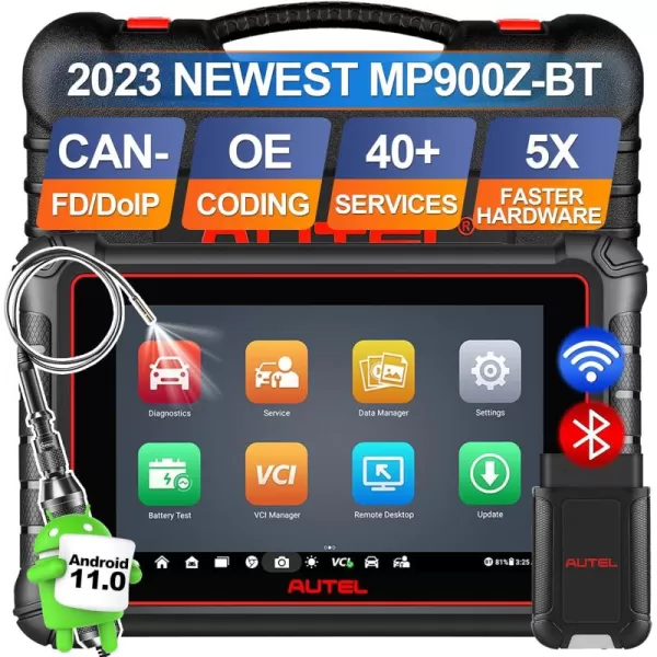 Autel Scanner MaxiPro MP900Z-BT with 60$ MV108, 2023 Upgraded of MP808S/MS906BT, Android 11 ECU Coding Scan Tool, Bi-Directional Scanner with 40+ Services, Full System OBD2 Scanner Support CAN FD/DoIP
