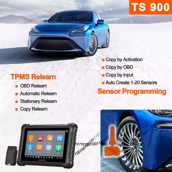 Autel Scanner MaxiTPMS TS900, 2023 Newest TPMS Programming Tool, Upgrade of TS608, Full TPMS, All System Diagnostic, 40+ Services, Active Test, Sensor Program/Relearn, Better TS408 TS508 MX808 MK808