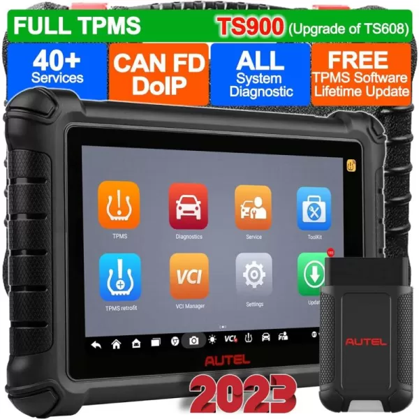 Autel Scanner MaxiTPMS TS900, 2023 Newest TPMS Programming Tool, Upgrade of TS608, Full TPMS, All System Diagnostic, 40+ Services, Active Test, Sensor Program/Relearn, Better TS408 TS508 MX808 MK808