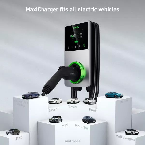 Autel Smart Level 2 Electric Vehicle  Charger up to 50Amp, 240V, Hardwired Car Charging Station with LCD Touch Screen, Energy Star, CSA, Bluetooth, Wi-Fi, Ethernet, 4G,25-Foot Cable