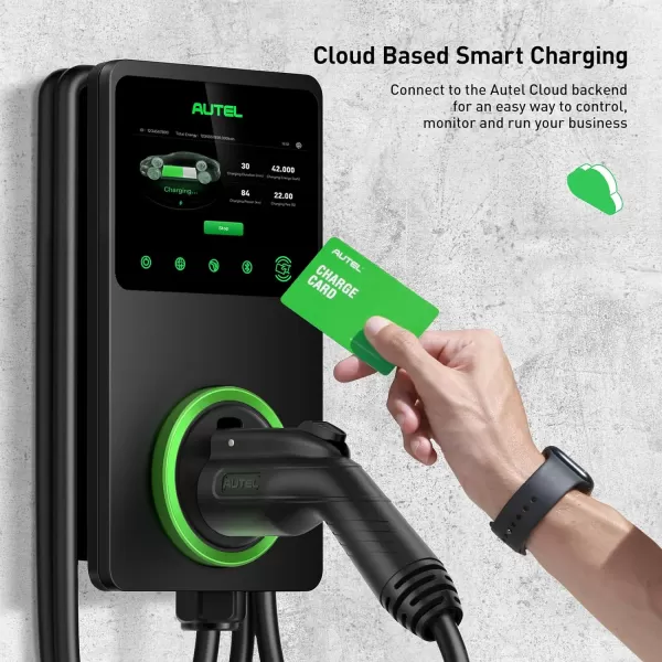 Autel Smart Level 2 Electric Vehicle  Charger up to 50Amp, 240V, Hardwired Car Charging Station with LCD Touch Screen, Energy Star, CSA, Bluetooth, Wi-Fi, Ethernet, 4G,25-Foot Cable Charger up to 50Amp, 240V, Hardwired Car Charging Station with LCD Touch Screen, Energy Star, CSA, Bluetooth, Wi-Fi, Ethernet, 4G,25-Foot Cable)