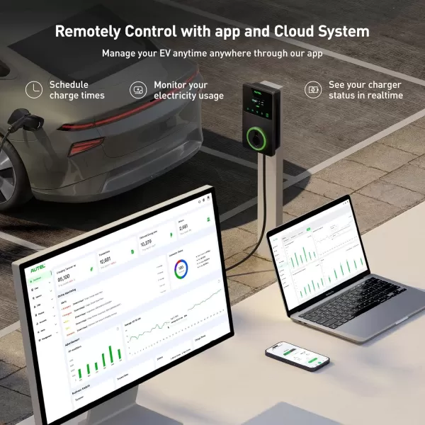 Autel Smart Level 2 Electric Vehicle  Charger up to 50Amp, 240V, Hardwired Car Charging Station with LCD Touch Screen, Energy Star, CSA, Bluetooth, Wi-Fi, Ethernet, 4G,25-Foot Cable Charger up to 50Amp, 240V, Hardwired Car Charging Station with LCD Touch Screen, Energy Star, CSA, Bluetooth, Wi-Fi, Ethernet, 4G,25-Foot Cable)