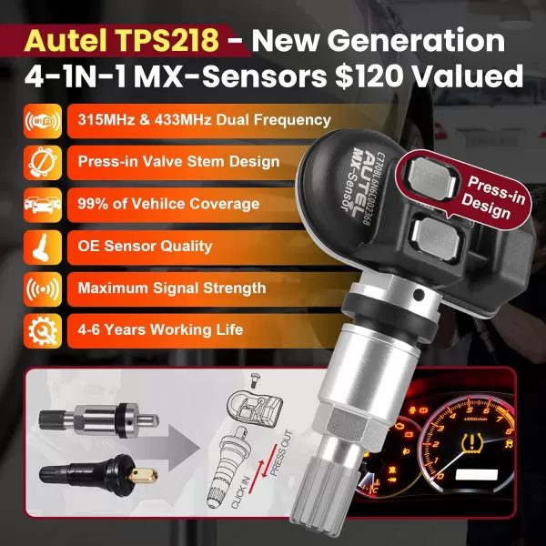 Autel TPMS Programming Tool MaxiTPMS TS508WF Kit, with $120 4PCS MX-Sensors , 2023 Upgraded of TS508/TS501/TS408, One-Click TPMS Diagnose &amp; Reset, TPMS Relearn/Activate, Clear TPMS DTCs, 2023 Upgraded of TS508/TS501/TS408, One-Click TPMS Diagnose &amp; Reset, TPMS Relearn/Activate, Clear TPMS DTCs)