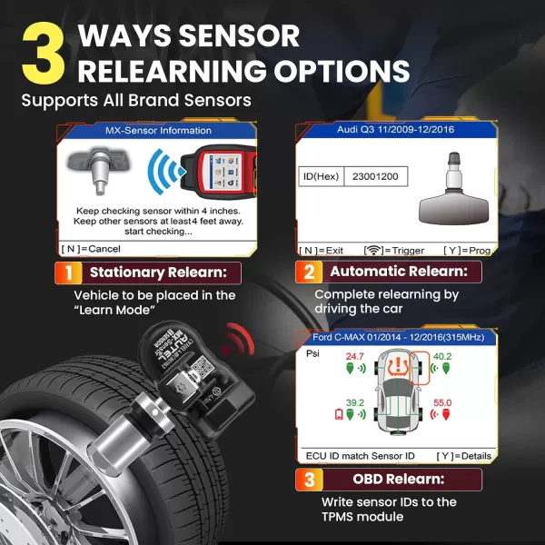 Autel TPMS Programming Tool MaxiTPMS TS508WF Kit, with $120 4PCS MX-Sensors , 2023 Upgraded of TS508/TS501/TS408, One-Click TPMS Diagnose &amp; Reset, TPMS Relearn/Activate, Clear TPMS DTCs, 2023 Upgraded of TS508/TS501/TS408, One-Click TPMS Diagnose &amp; Reset, TPMS Relearn/Activate, Clear TPMS DTCs)