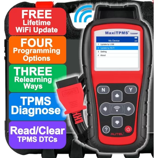 Autel TPMS Programming Tool TS508WF 2023 Version, Program Autel TPMS Sensors, TPMS Relearn Tool, TPMS Reset Tool, Activate Read Copy Tire Sensor Free Lifetime WIFI Update Advanced TS408 TS501 TS508