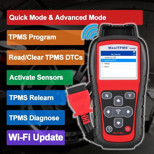 Autel TPMS Programming Tool TS508WF 2023 Version, Program Autel TPMS Sensors, TPMS Relearn Tool, TPMS Reset Tool, Activate Read Copy Tire Sensor Free Lifetime WIFI Update Advanced TS408 TS501 TS508