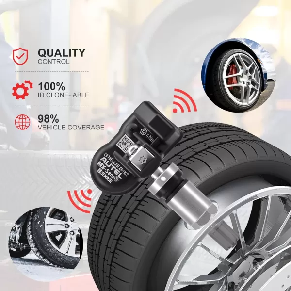Autel TPMS Sensor 315MHz 433MHz 2in1 MX-Sensor TPS218 Tire Pressure Monitoring System Sensor Cloneable Wireless Programming Replace 98% of OE Sensor SAE Strandard J1205/J1206