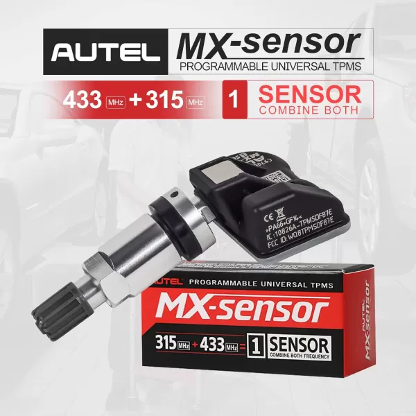 Autel TPMS Sensor 315MHz 433MHz 2in1 MX-Sensor TPS218 Tire Pressure Monitoring System Sensor Cloneable Wireless Programming Replace 98% of OE Sensor SAE Strandard J1205/J1206
