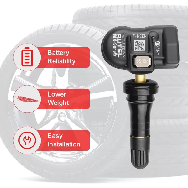 Autel TPMS Sensor 315MHz 433MHz 2in1 MX-Sensor TPS218 Tire Pressure Monitoring System Sensor Cloneable Wireless Programming Replace 98% of OE Sensor SAE Strandard J1205/J1206