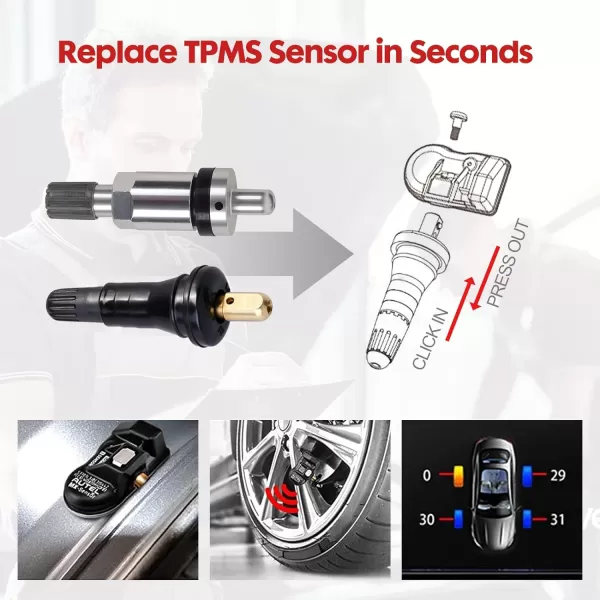 Autel TPMS Sensor 315MHz 433MHz 2in1 MX-Sensor TPS218 Tire Pressure Monitoring System Sensor Cloneable Wireless Programming Replace 98% of OE Sensor SAE Strandard J1205/J1206