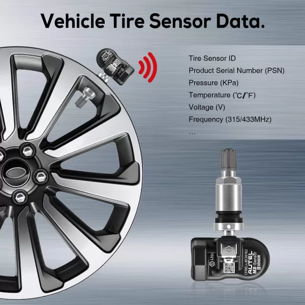 Autel TPMS Sensor MX-Sensor 315MHz+433MHz 2in1 TPS218 Tire Sensor Tire Pressure Monitoring System Sensor Program Universal Replace 98% of OE Sensor SAE Standard J1205/J120 