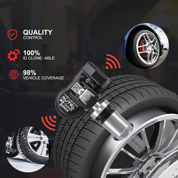 Autel TPMS Sensor MX-Sensor 315MHz+433MHz 2in1 TPS218 Tire Sensor Tire Pressure Monitoring System Sensor Program Universal Replace 98% of OE Sensor SAE Standard J1205/J120 
