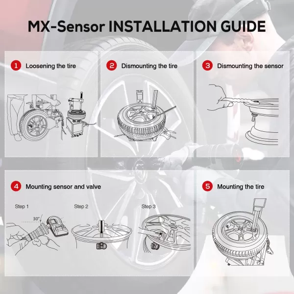 Autel TPMS Sensor MX-Sensor 315MHz+433MHz 2in1 TPS218 Tire Sensor Tire Pressure Monitoring System Sensor Program Universal Replace 98% of OE Sensor SAE Standard J1205/J120 
