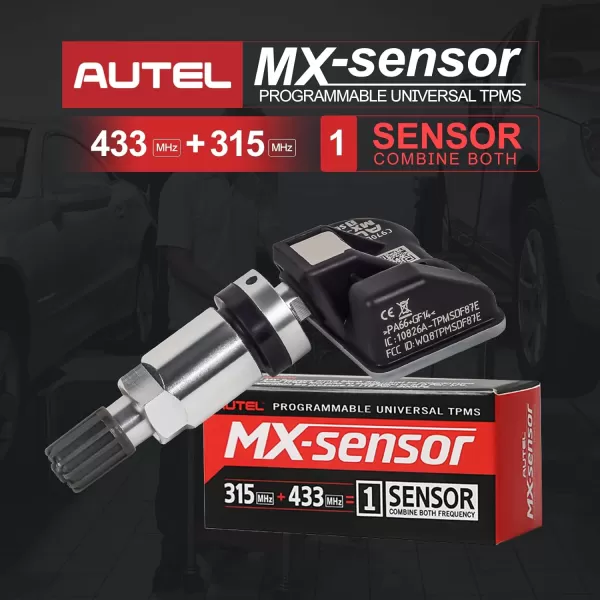 Autel TPMS Sensor MX-Sensor 315MHz+433MHz 2in1 TPS218 Tire Sensor Tire Pressure Monitoring System Sensor Program Universal Replace 98% of OE Sensor SAE Standard J1205/J120 
