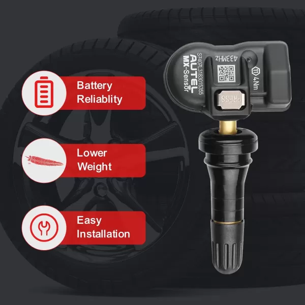 Autel TPMS Sensor MX-Sensor 315MHz+433MHz 2in1 TPS218 Tire Sensor Tire Pressure Monitoring System Sensor Program Universal Replace 98% of OE Sensor SAE Standard J1205/J120 