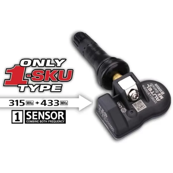 Autel TPMS Sensor, MX Sensor, 8pcs Universal Tire Sensor Dual Frequency 315MHz/433MHz TPMS Sensor Rubber Stem Programmable by TS508 TS408 TS508WF TS608 MS906TS ITS600 MS906PRO-TS
