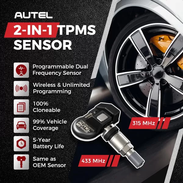 Autel TPMS Sensor MX-Sensor Dual Frequency  Press-in OE-Level Universal Programmable TPMS Sensors for Tire Pressure  Press-in OE-Level Universal Programmable TPMS Sensors for Tire Pressure )