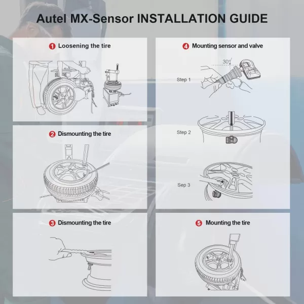 Autel TPMS Sensor MX-Sensor TPS218-315MHz+433MHz 2 in 1 Dual Frequency Replaced OEM Tire Pressure Sensor Universal Programmable Screw-in Sensor Sets of 2pcs 