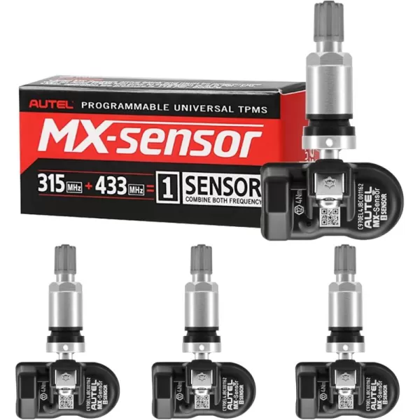 Autel TPMS Sensor MX-Sensor TPS218-315MHz+433MHz 2 in 1 Dual Frequency Replaced OEM Tire Pressure Sensor Universal Programmable Screw-in Sensor Sets of 2pcs