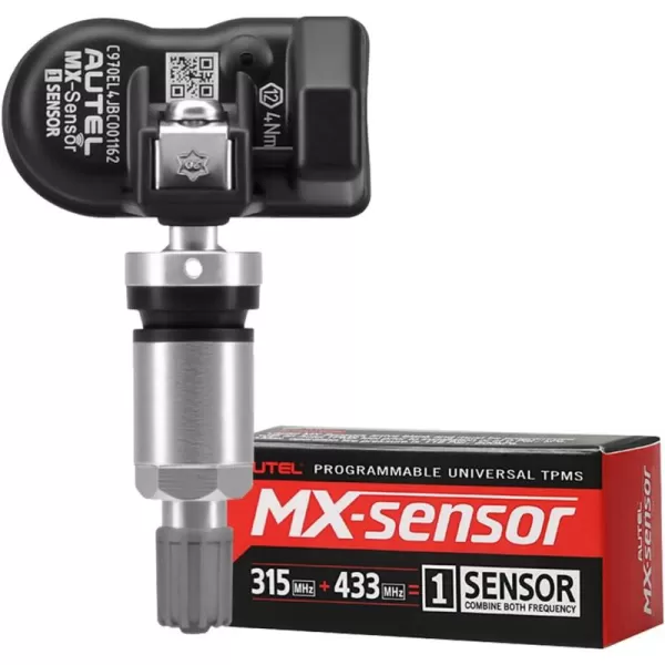 Autel TPMS Sensor MX-Sensor TPS218-315MHz+433MHz 2 in 1 Dual Frequency Replaced OEM Tire Pressure Sensor Universal Programmable Screw-in Sensor Sets of 2pcs 