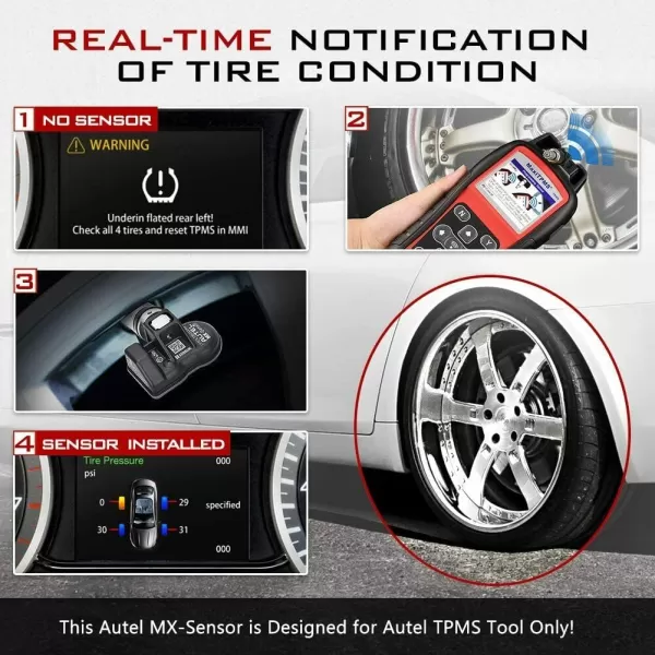Autel TPMS Sensors 20 Pack Dual Frequency 315Mhz / 433Mhz Metal Stem Universal Tire Sensor Compatible with Autel TS900 TS401 TS408 TS501 TS508 TS601 TS608 MX808TS MS906TS ITS600