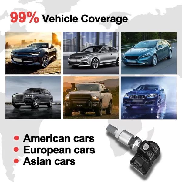 Autel TPMS Sensors, Programmable Mx Sensor for Tire Pressure,315MHz + 433MHz,Press-in OE-Level Programmed by TS508 TS408 TS508WF TS608 MS906TS ITS600 MS906PRO-TS Programmed by TS508 TS408 TS508WF TS608 MS906TS ITS600 MS906PRO-TS)
