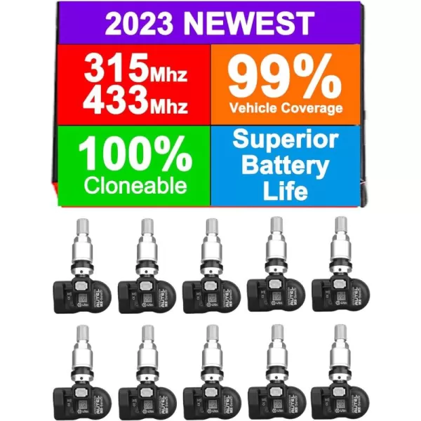 Autel TPMS Sensors, Programmable Mx Sensor for Tire Pressure,315MHz + 433MHz,Press-in OE-Level Programmed by TS508 TS408 TS508WF TS608 MS906TS ITS600 MS906PRO-TS Programmed by TS508 TS408 TS508WF TS608 MS906TS ITS600 MS906PRO-TS)
