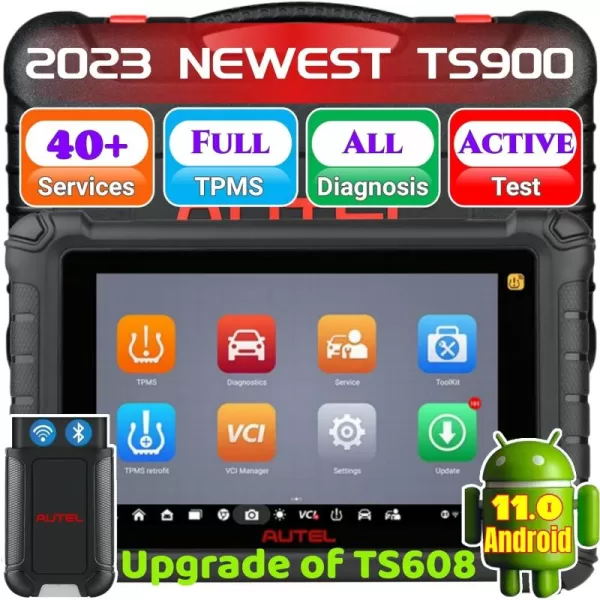 Autel TS900 TPMS Programming Tool 2023 Newest Upgrade of TS608 All System Diagnostics Full TPMS Sensor Program/Relearn Active Test 40+ Services Better TS408/TS508/MX808/MX900/MK808S/MX900TS/MP808S