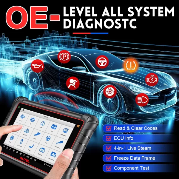 Autel Scanner MaxiPro MP900-TS, 2024 Android 11 ECU Coding Scan Tool, Newest TPMS Diagnostic Tool Upgraded of MP808S-TS/MS906TS, 40+ Services, Full System OBD2 Scanner Support CANFD/DoIP, Wi-Fi Print