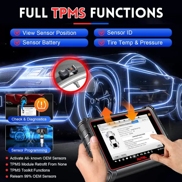 Autel Scanner MaxiPro MP900-TS, 2024 Android 11 ECU Coding Scan Tool, Newest TPMS Diagnostic Tool Upgraded of MP808S-TS/MS906TS, 40+ Services, Full System OBD2 Scanner Support CANFD/DoIP, Wi-Fi Print